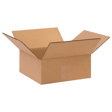 Flat Cardboard Corrugated Boxes, 6L X 6W X 2H, Kraft